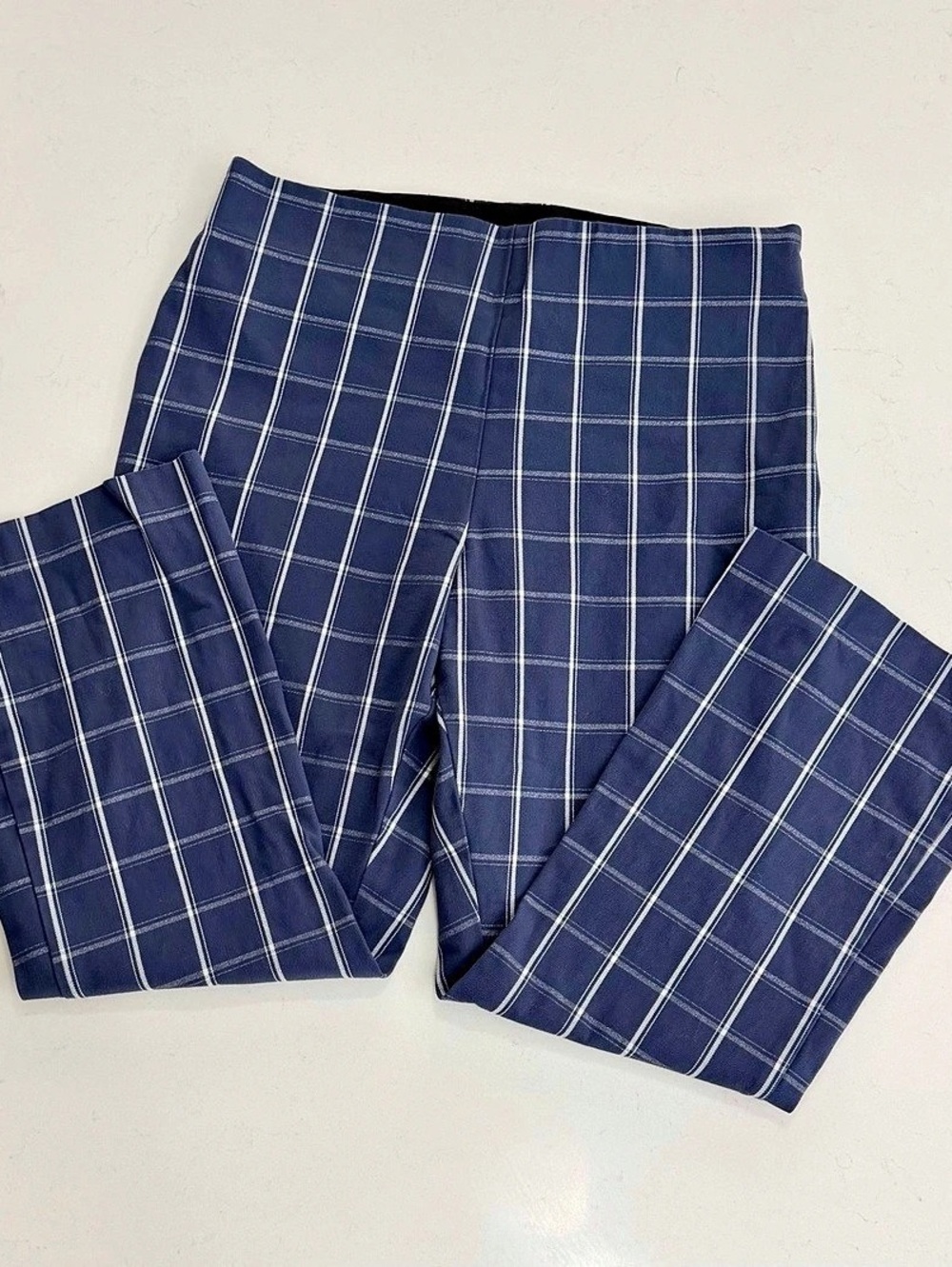 A new day Plaid Straight Leg Pants in Blue Size 14